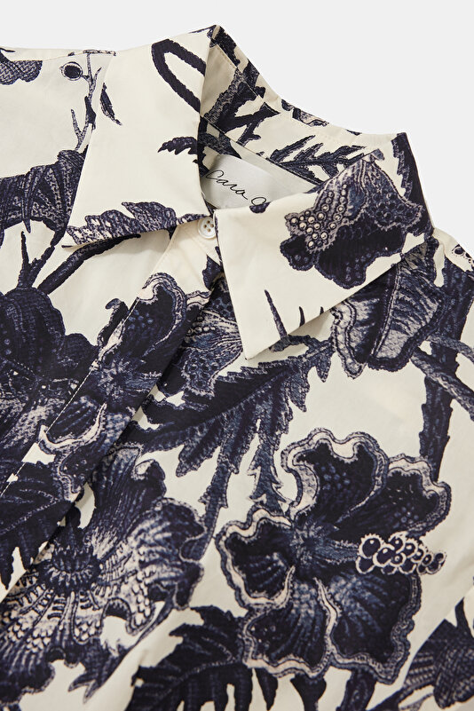 CREAM FLORAL PATTERN MAXİ DRESS 3