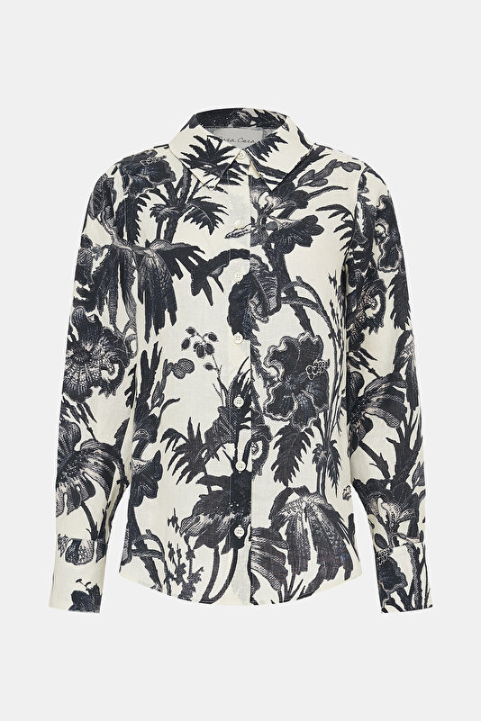 CREAM FLORAL PATTERN SHIRT
