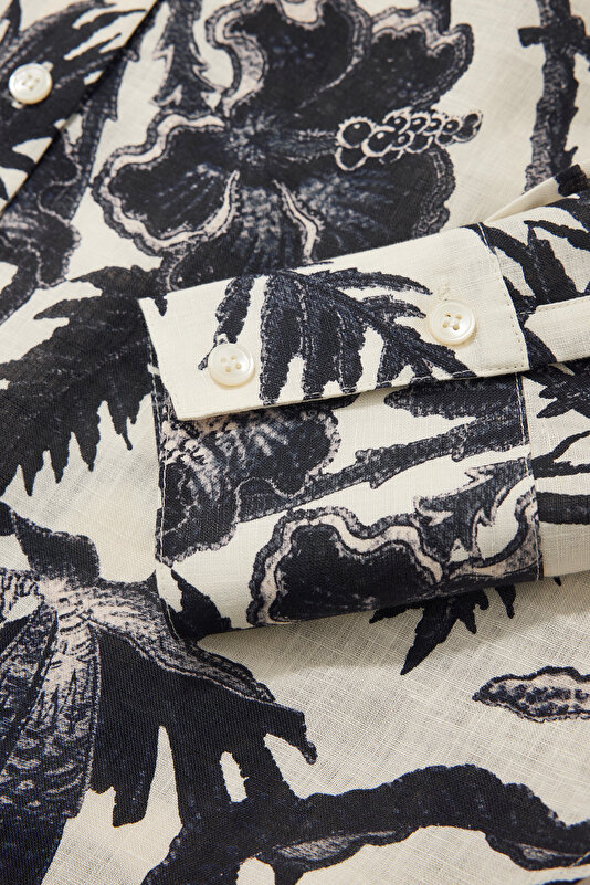 CREAM FLORAL PATTERN SHIRT 4
