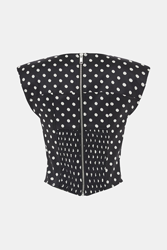 ECRU POLKA-DOT SLEEVELESS BLOUSE 4
