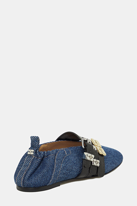 DARK BLUE FLAT SHOES 3