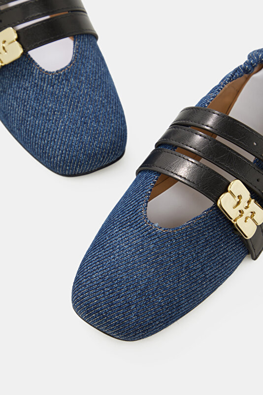 DARK BLUE FLAT SHOES 4