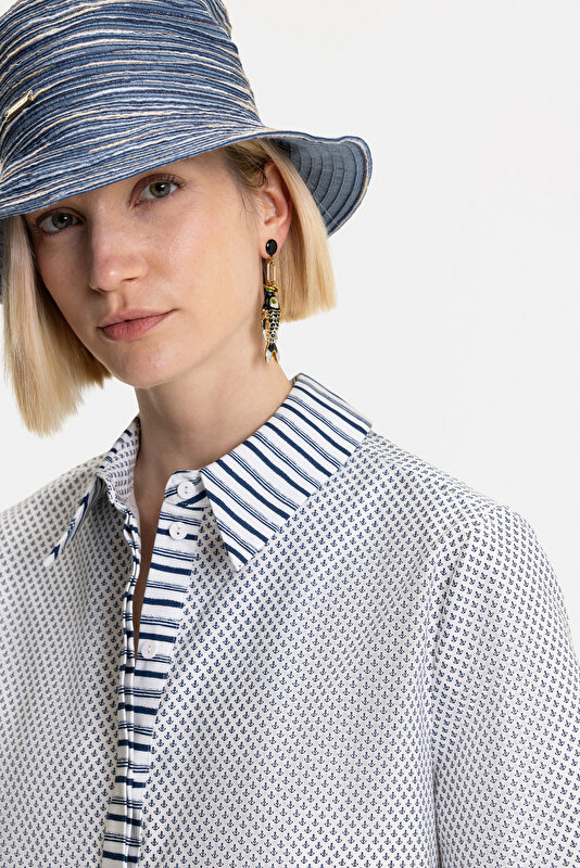 BLUE SHORT SLEEVE BLOUSE 3