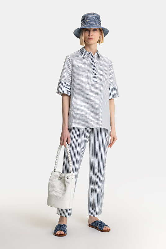 BLUE SHORT SLEEVE BLOUSE 4