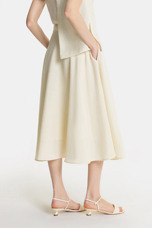 CREAM WOOL MIDI SKIRT 3