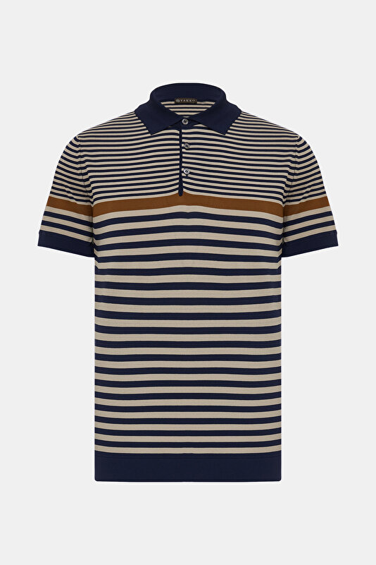 ECRU POLO NECK SHORT SLEEVE TSHIRT
