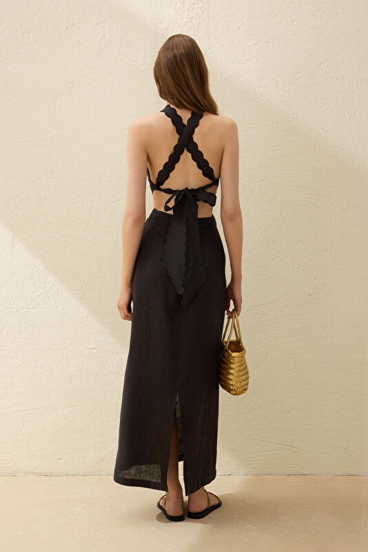 BLACK HALTER DRESS 2