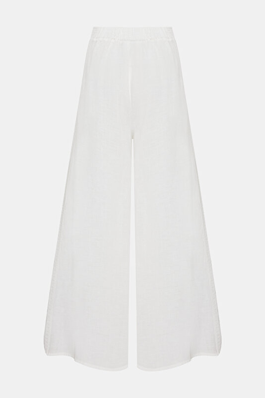 WHITE EMBROIDERED TROUSERS 4