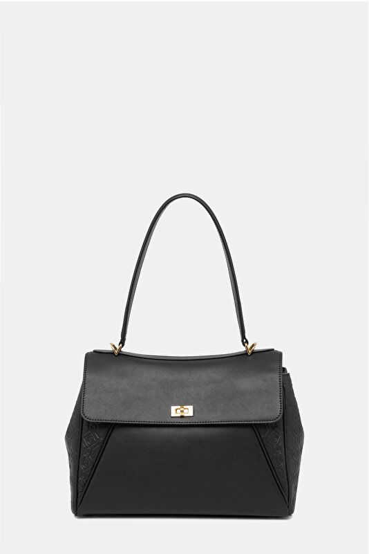 BLACK MONOGRAM LEATHER BAG 2