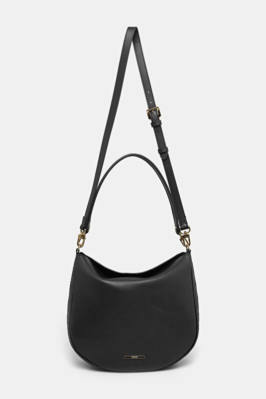 BLACK MONOGRAM LEATHER BAG 2