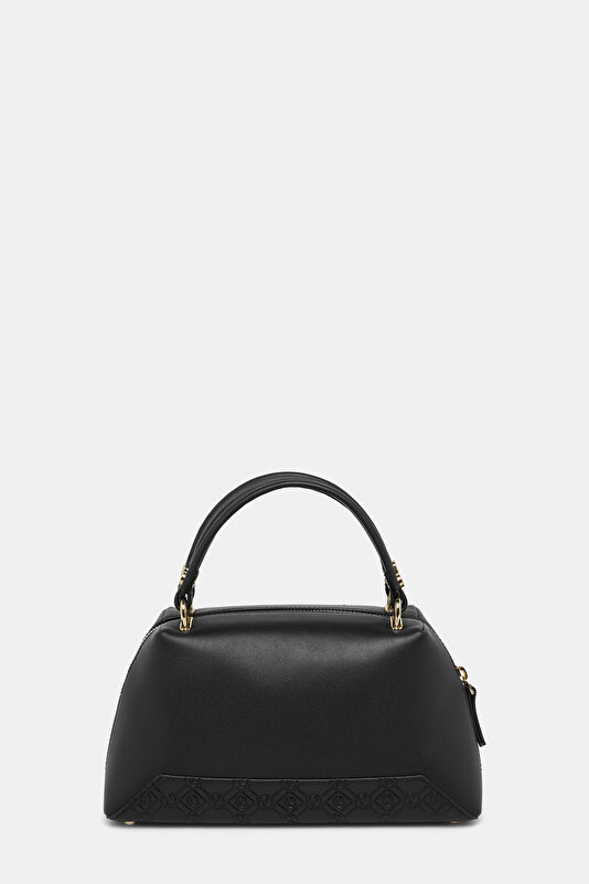 BLACK MONOGRAM LEATHER BAG 4