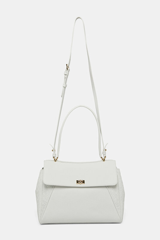 WHITE MONOGRAM LEATHER BAG 2