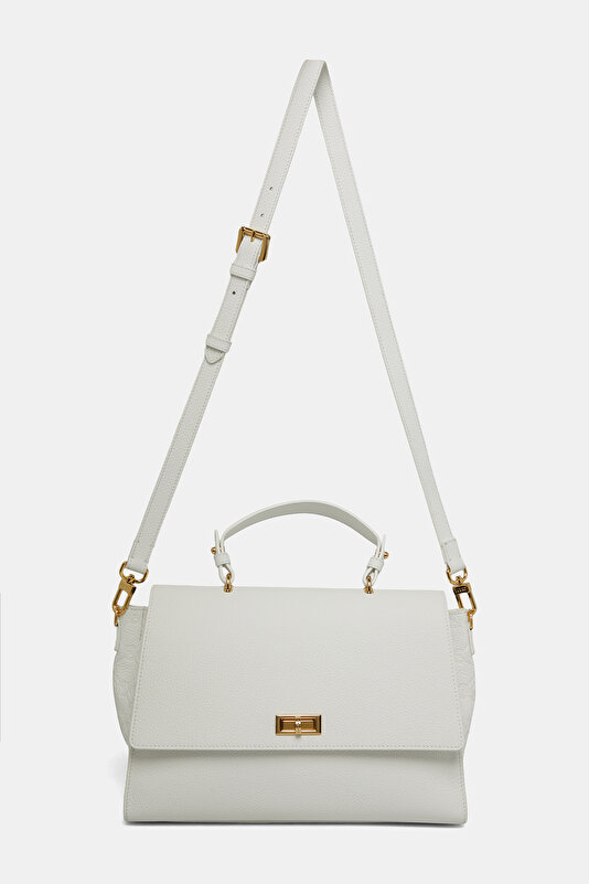 WHITE MONOGRAM LEATHER BAG 2