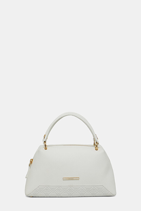 WHITE MONOGRAM LEATHER BAG