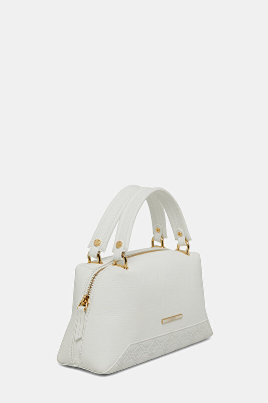 WHITE MONOGRAM LEATHER BAG 3