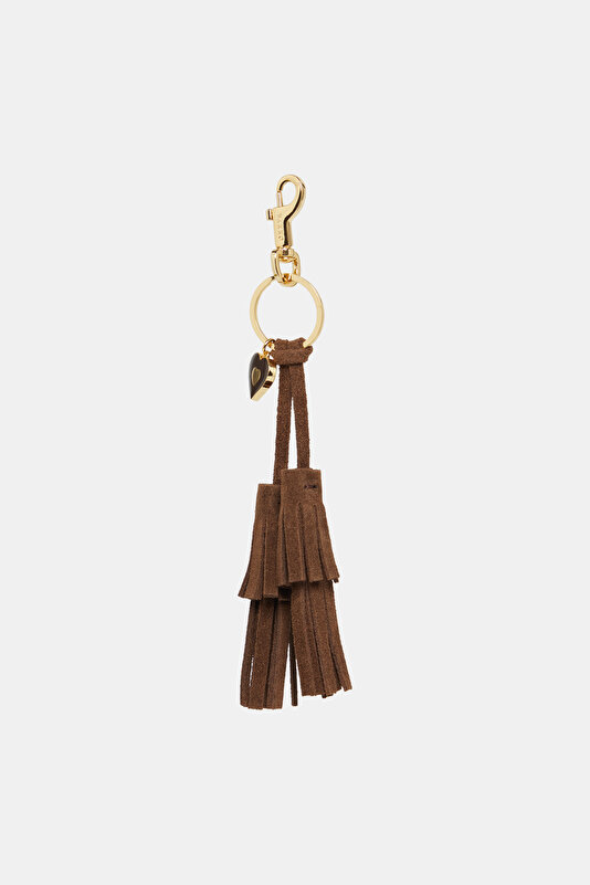 BROWN MONOGRAM LEATHER BAG ACCESSORY