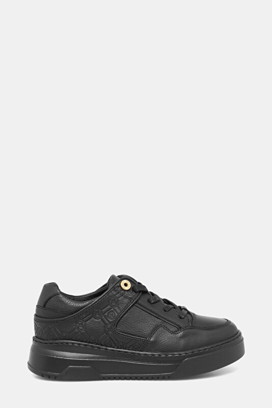 BLACK MONOGRAM LEATHER SHOE