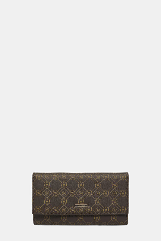 BEIGE MONOGRAM LEATHER WALLET