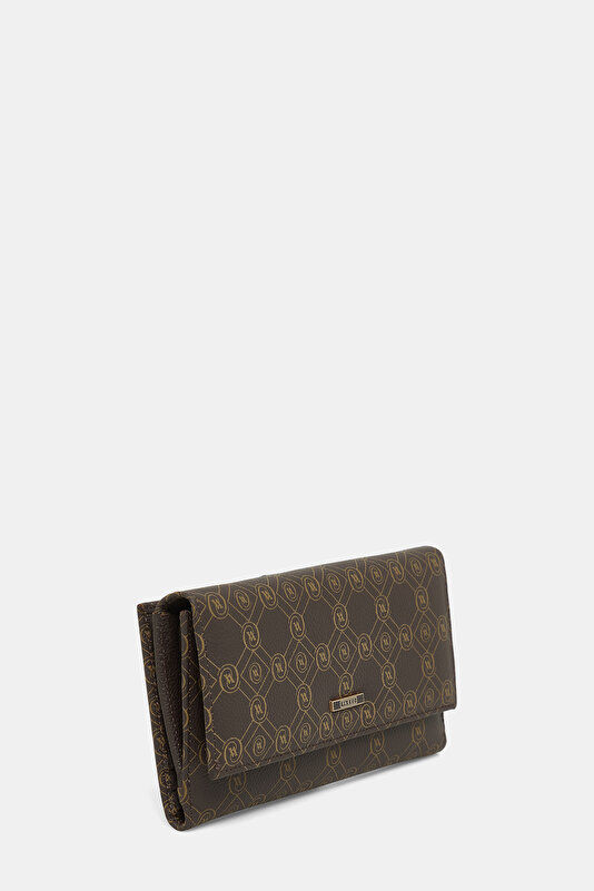 BEIGE MONOGRAM LEATHER WALLET 2
