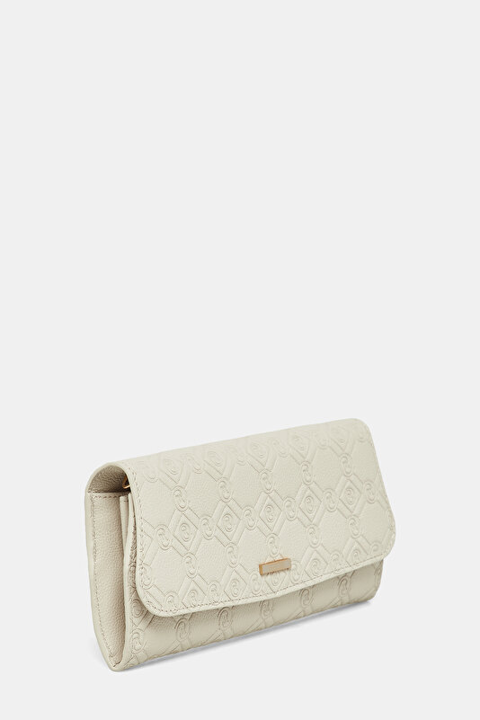 ECRU MONOGRAM LEATHER WALLET 3