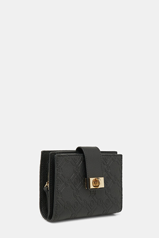 BLACK MONOGRAM LEATHER WALLET 2