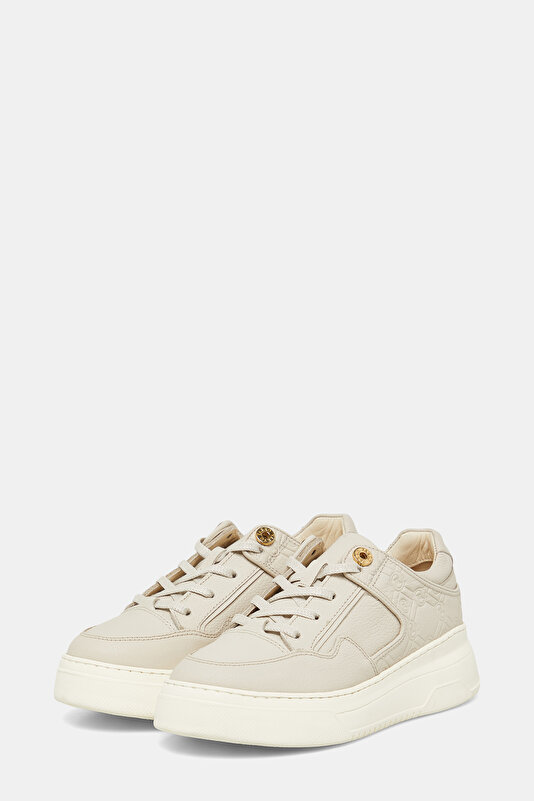 ECRU MONOGRAM LEATHER SHOE 2
