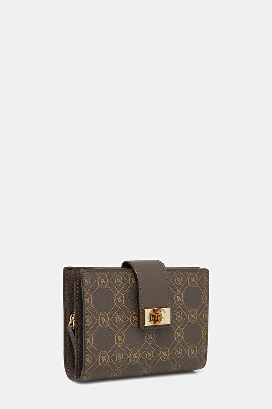 BEIGE MONOGRAM LEATHER WALLET 2