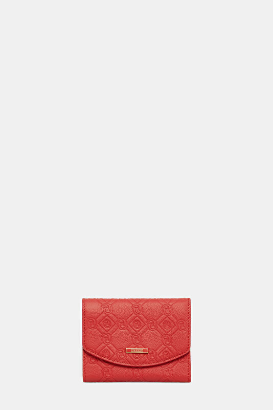 RED MONOGRAM LEATHER WALLET