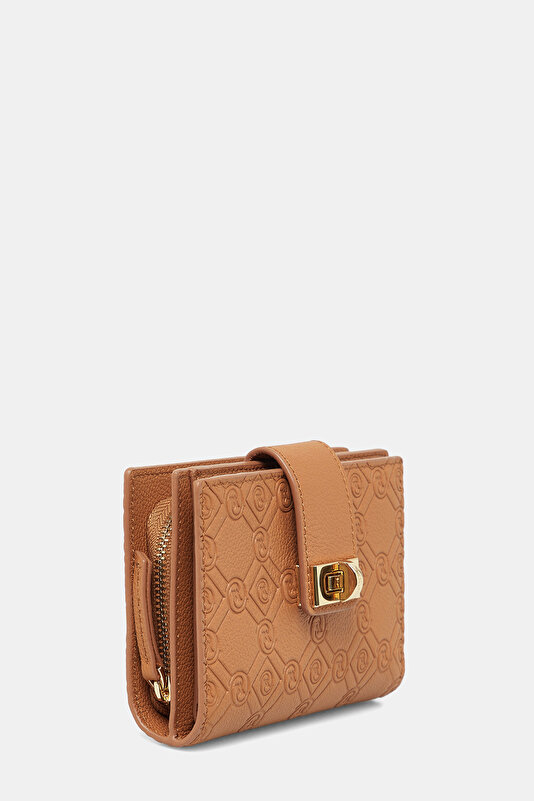 TAN MONOGRAM LEATHER WALLET 2