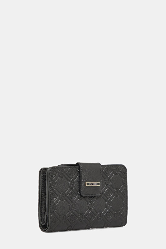 BLACK MONOGRAM LEATHER WALLET 2