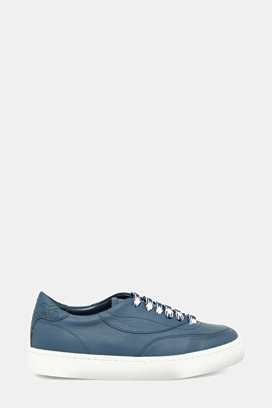 NAVY BLUE MONOGRAM LEATHER SHOE