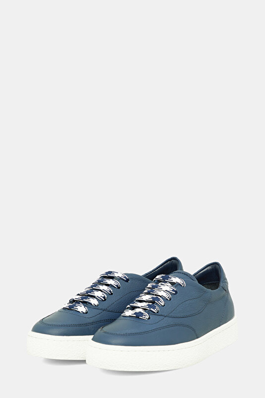 NAVY BLUE MONOGRAM LEATHER SHOE 2