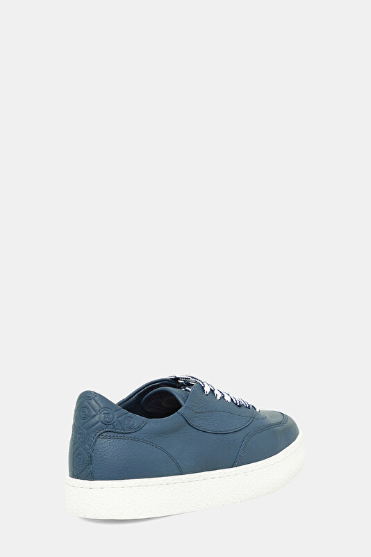 NAVY BLUE MONOGRAM LEATHER SHOE 3