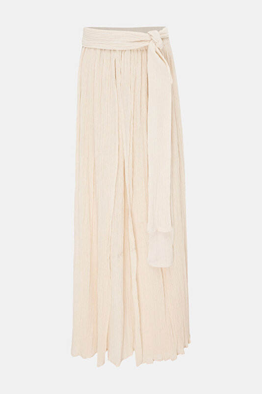 ECRU WIDE LEG TROUSERS 4