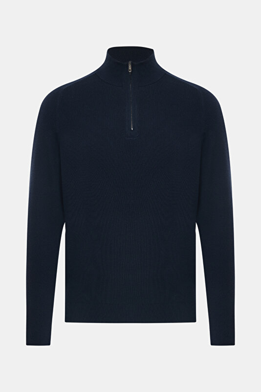 NAVY BLUE 1/2 TURTLENECK TRICOT