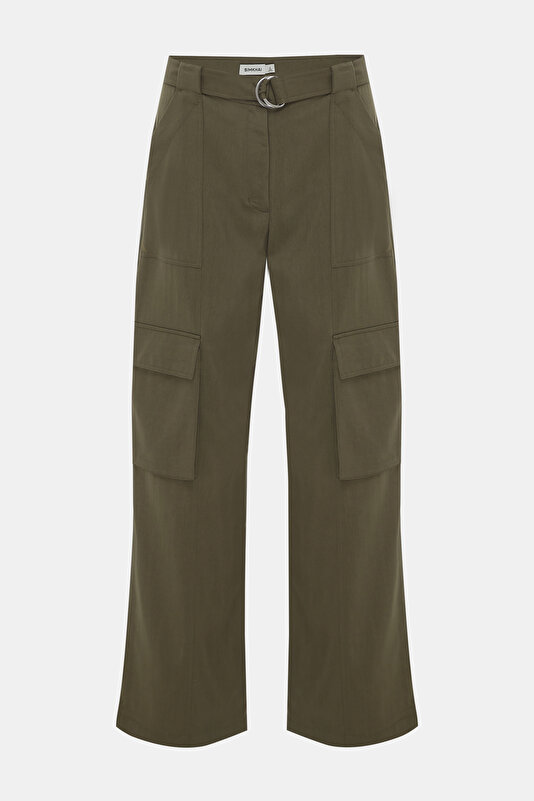 DARK KHAKI STRAIGHT CUT TROUSERS