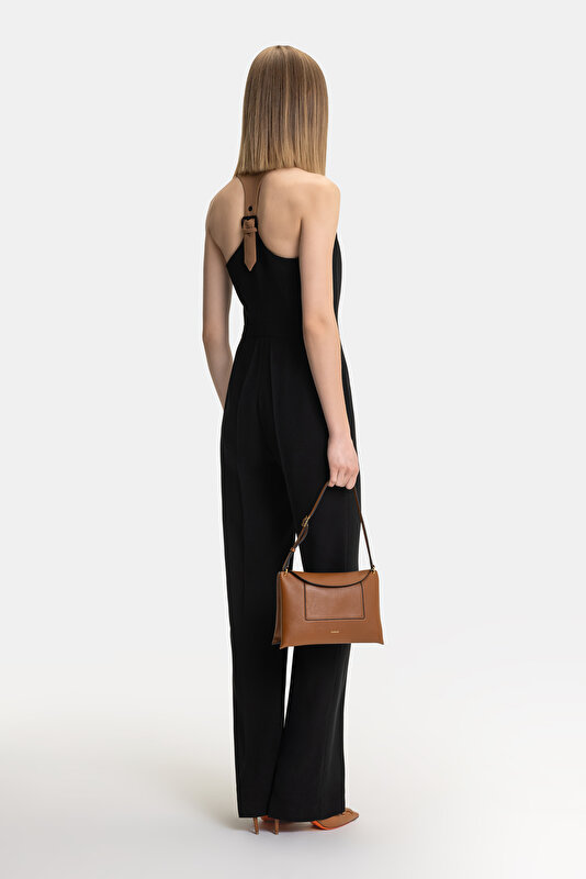 CAMEL BASIC / ROUND NECKLINE SLEEVELESS JUMPSUIT 2