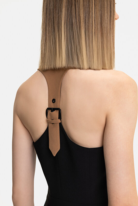 CAMEL BASIC / ROUND NECKLINE SLEEVELESS JUMPSUIT 4