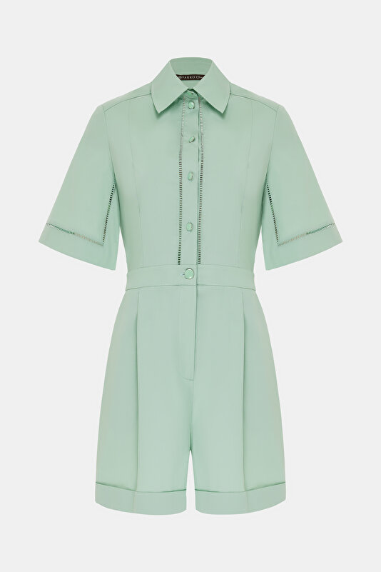 MINT SHORT SLEEVE JUMPSUIT