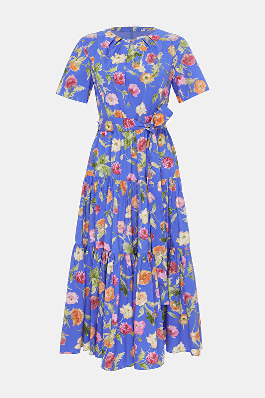 MULTICOLOR FLORAL PATTERN MIDI DRESS 3