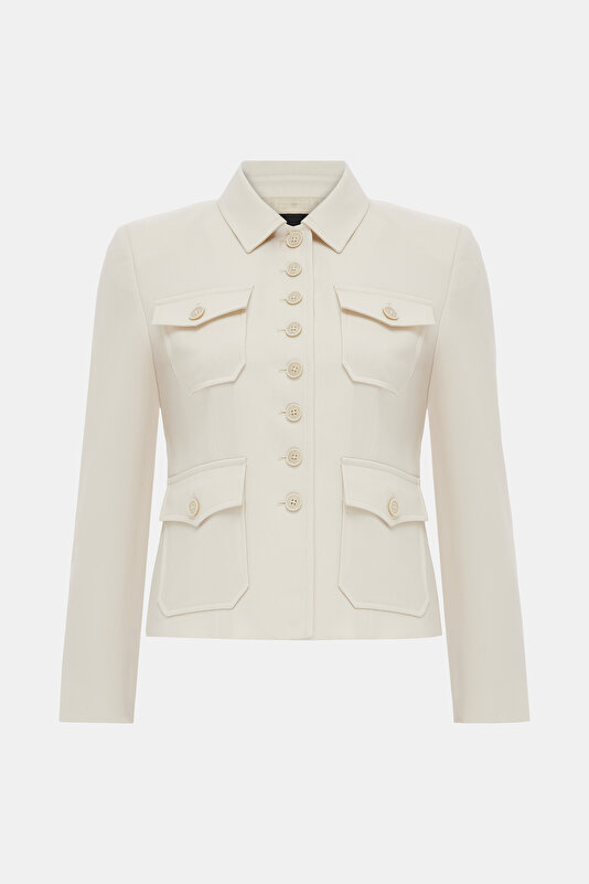 STONE COLOR BUTTONED JACKET