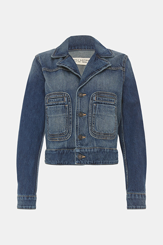 BLUE BUTTONED JACKET