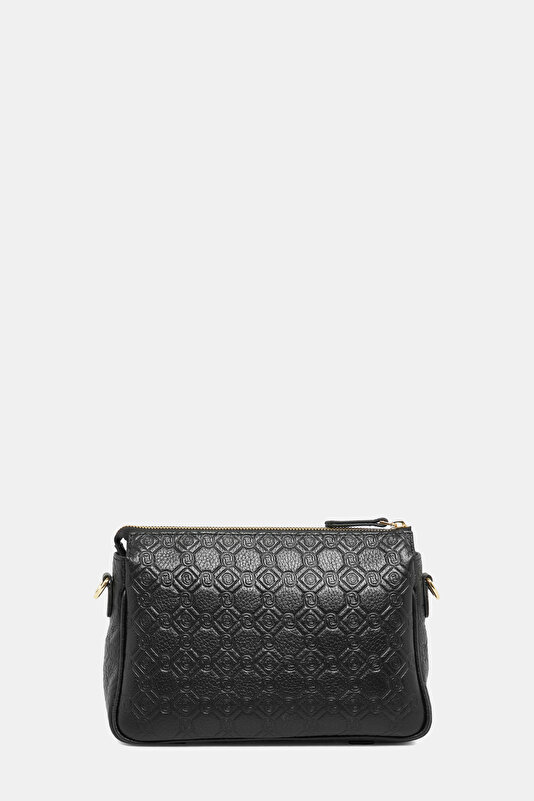 BLACK MONOGRAM LEATHER BAG 4