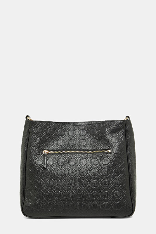 BLACK MONOGRAM LEATHER BAG 4