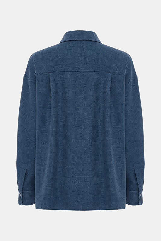 BLUE 3/4 SLEEVES SHIRT 2
