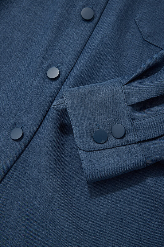 BLUE 3/4 SLEEVES SHIRT 4