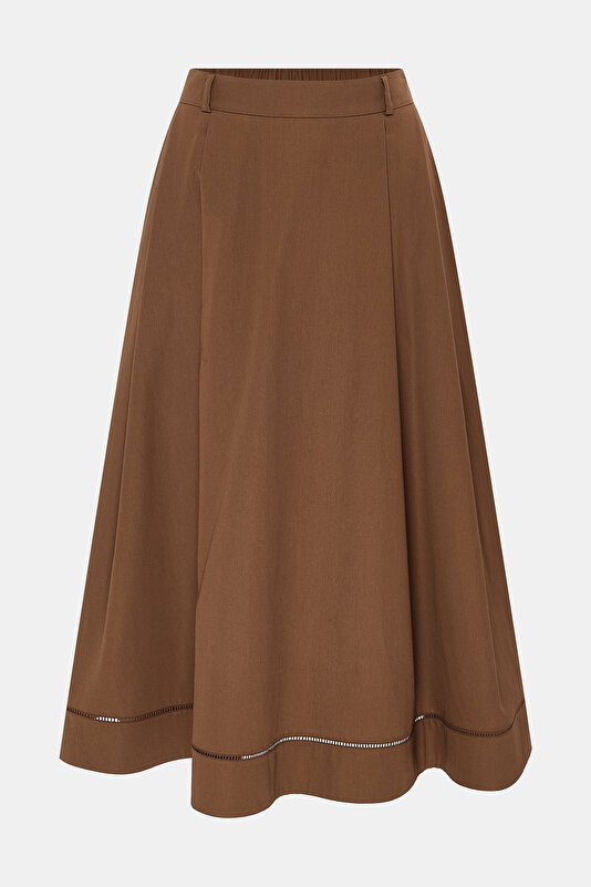 BROWN MIDI SKIRT