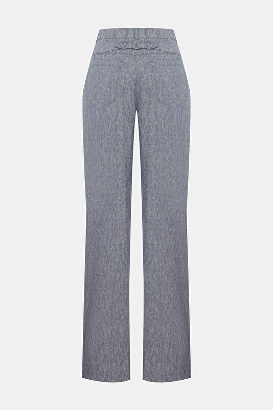 NAVY BLUE STRAIGHT CUT TROUSERS 2