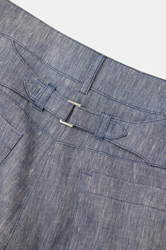 NAVY BLUE STRAIGHT CUT TROUSERS 4