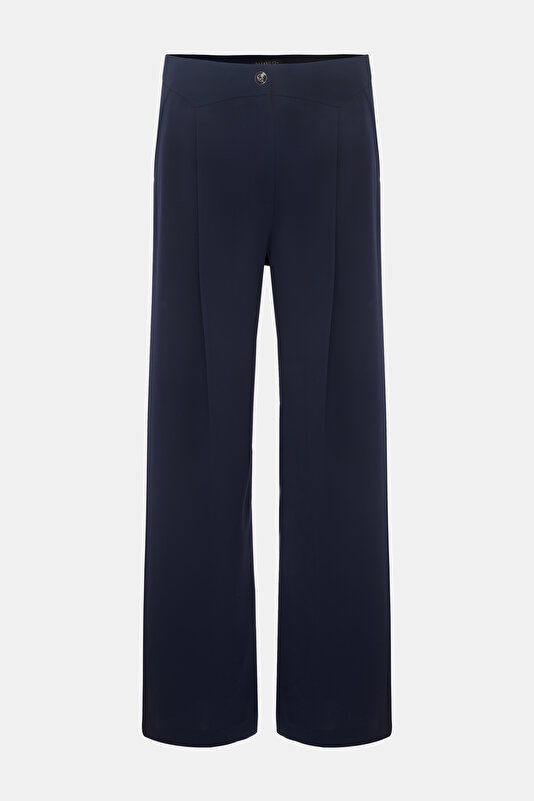 NAVY BLUE WIDE LEG TROUSERS 4